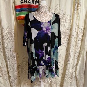 Style & Co flower print drop waist peplum top